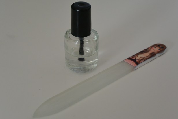 Base coat en vijlen (glasvijl)